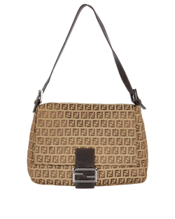 Zucca Print Mamma Baguette, Canvas, Brown/Beige, 2370/8BR, 2*